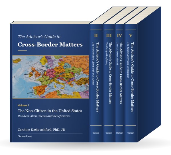 Mock-up of the five-volume set The Advisor's Guide to Cross-Border Matters