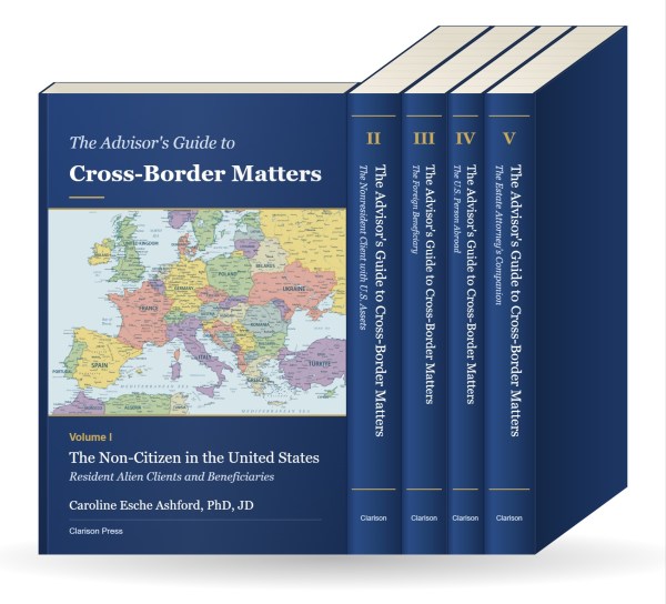 Mock-up of the five-volume set The Advisor's Guide to Cross-Border Matters