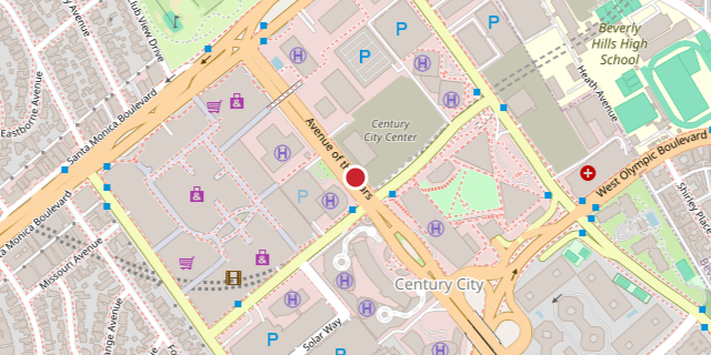 Map showing the Los Angeles office at 1901 Avenue of the Stars