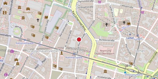 Map showing the Munich office at Maximilianstrasse 13