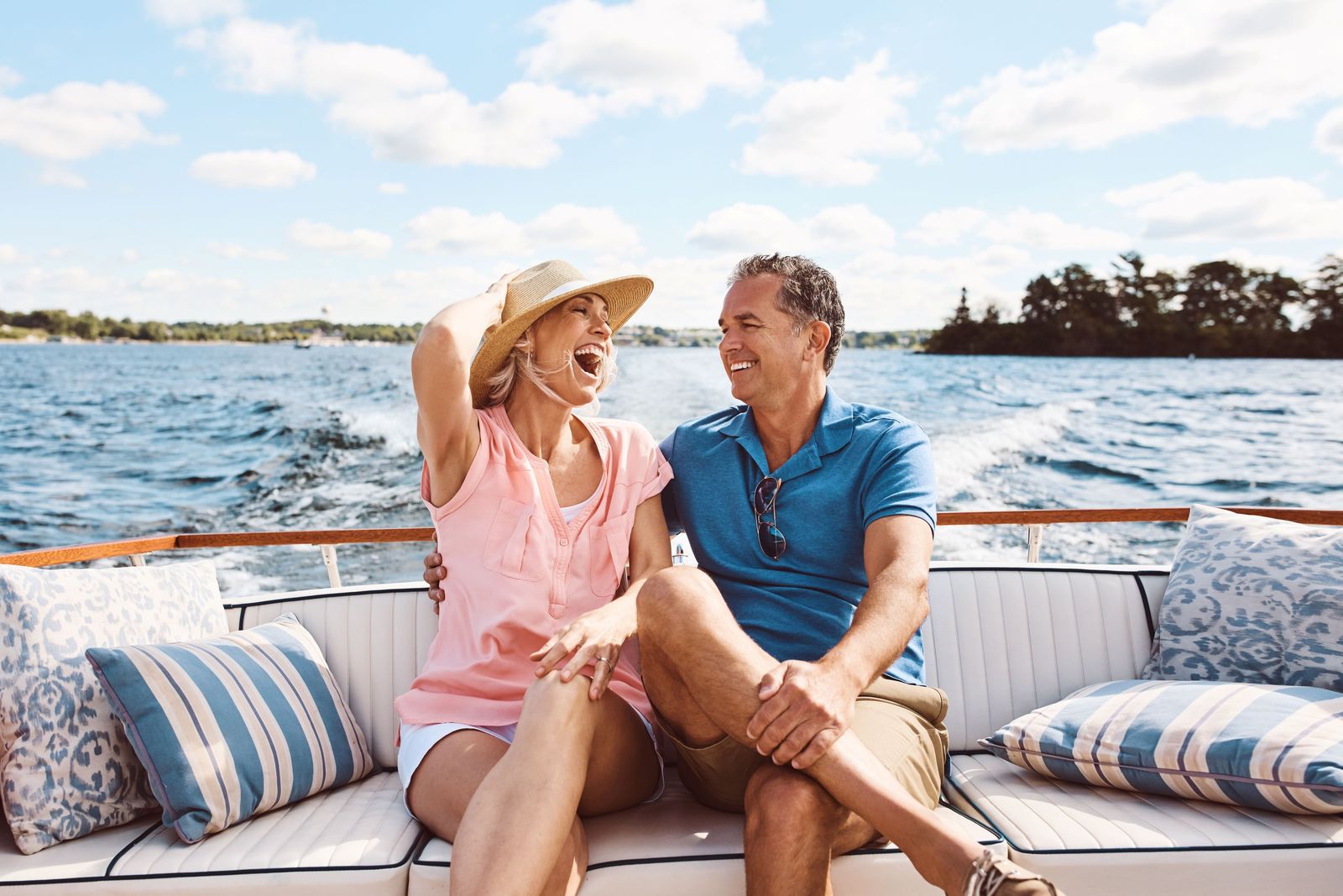 A married couple on a boat
